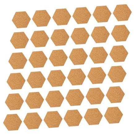 GARIOUANS Plaques de Liège Auto-adhésives Hexagonales 2 Mm 120 Pièces Brun Naturel Multifonction Bricolage Intérieur Protection Meubles et Plantes Usage Maison Bureau Temps Continu