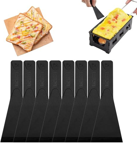 Raclette-Spatel, Kunststoff, 8 Stück, Pfannenwender, Spatel, Nylonschaber, Schaber, Racletteschaufel, Küchenutensilien, ideal für Käse, Restaurant, Haus