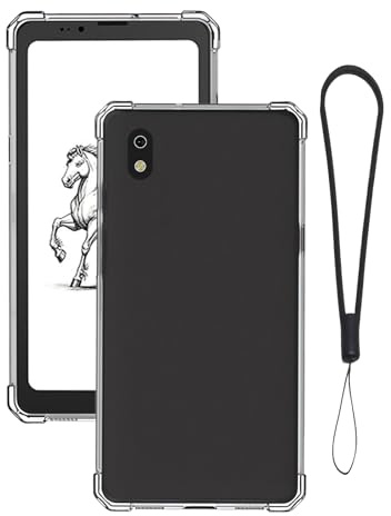 Clear Case for Bigme HiBreak Pro 6.13 Epaper Cell Phone, FJIASTB Flexible TPU Shockproof Cover with Airbag and Lanyard for Bigme eReader, Lightweight (Transparent)