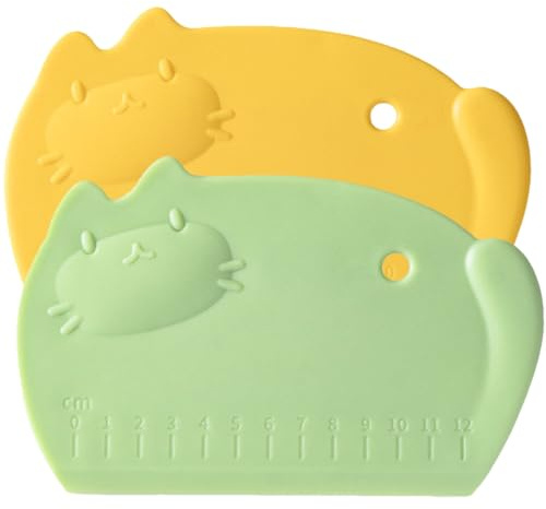 SUPVOX Raspadores de Masa de Silicona 2 Piezas Multifunción para Repostería en Colores Surtidos, Cortadores Portátiles Resistentes y Flexibles, Utensilios Prácticos para Color Aleatorio
