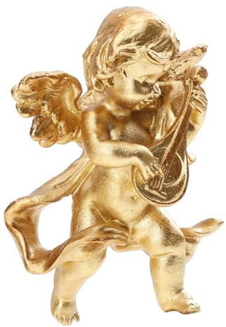 STAHAD Angeli da Appendere in Resina Decorazione da Parete Oro, Statua Desktop Portatile Non Sbiadita per Decorazioni Casa e Veranda Elegante Retrò