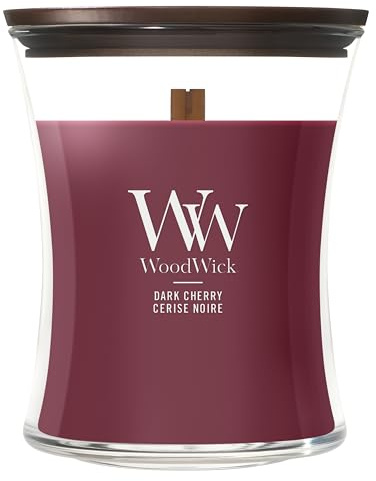 WoodWick Candela profumata | Candela a clessidra media | Dark Cherry | Regali perfetti per donne