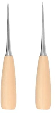 WENYOG Punteruolo per Cucire Punteruolo con Manico in Legno, Strumento for punzonatura in Pelle for espansione del Foro, punteruolo in Pelle for Scarpe, perforatore(Color 3)