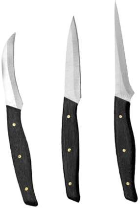 JHKNNK Set di Coltelli per Intaglio Frutta e Verdura Lame in Acciaio Inox, Utensili da Cucina per Chef e Uso Domestico, Manici Ergonomici in Legno, Strumenti Durevoli per Sculture