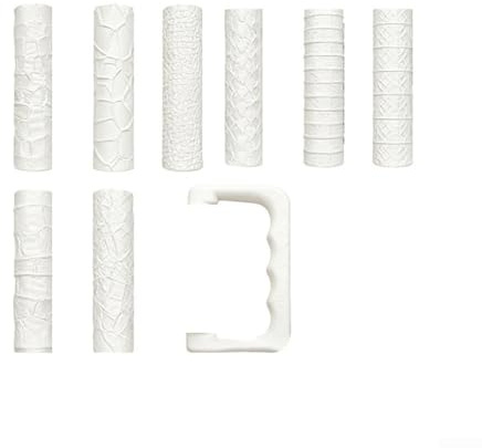 Texturlera rullset med 8 unika mönster och komfortgrepp för keramik, modelltillverkning och diorama-byggnad, 3D-tryckt verktygssats i plast