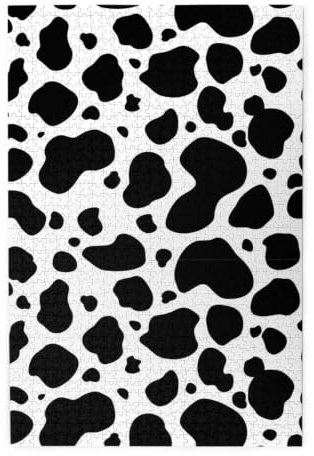 Piel de Vaca con Estampado de Vaca lechera, Rompecabezas de 1000 Piezas, Rompecabezas de Madera para Toda la Familia, decoración de Pared para Adultos y Adolescentes.