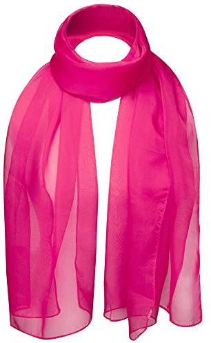 Basic Sense Plain Chiffon Soft Sheer Scarf, Fuchsia