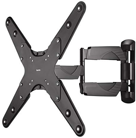 Hama TV Wandhalterung 180° schwenkbar, neigbar (TV Halterung für Flat TV 32“ – 65“, Wandhalterung inkl. Fischer Dübel u. Kabelführung, vollbewegliche Halterung bis VESA 400 x 400, max. 35 kg)