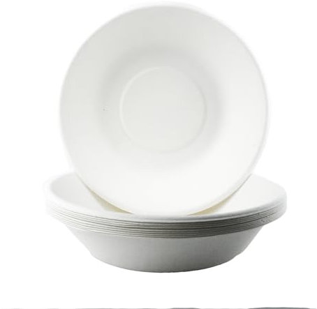 PZ 100 PIATTO FONDO BIO ECOLOGICO CM 19 POLPA DI CELLULOSA BIODEGRADABILE ECO PER APERITIVO APERICENA E HAPPY HOUR 100% CANNA DA ZUCCHERO