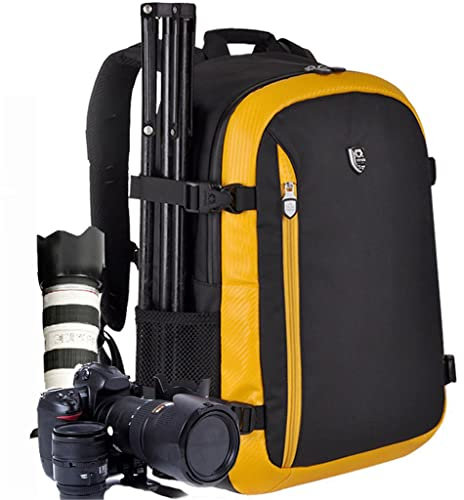 YUHAN Oxford Large Capacity Multi-function Waterproof Anti-shock SLR/DSLR Gadget Camera Bag Professional Gear Photography Travel Backpack Rucksack