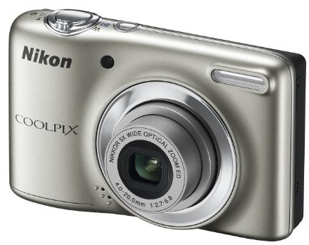 Nikon Coolpix L25 Digital Camera - Silver (10.1MP, 5x Optical Zoom) 3 inch LCD