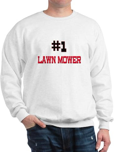 CafePress Number 1 LAWN MOWER Sweatshirt Classic Crew Neck Sweatshirt White