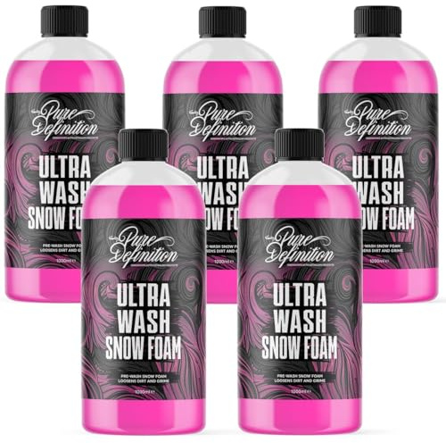 Car Snow Foam, Pre Wash Cleaner, PH Neutral, High Foam and Shine, Ultra 50:1 Concentrate For Cleaning and Detailing, 5L - Pure Definition