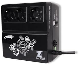 INFOSEC SAI Z1 Zenergy Cube EX 600 VA, 3 Tomas agitadas