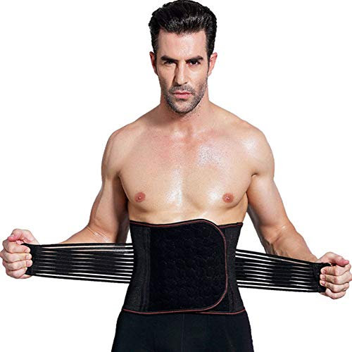 Bauchgurt Bauchweggürtel ? Damen & Herren ? Schwitzgürtel ? Waist Trimmer | Schnell & Einfach Abnehmen mit dem Fitnessgürtel (Schwarz,XL)