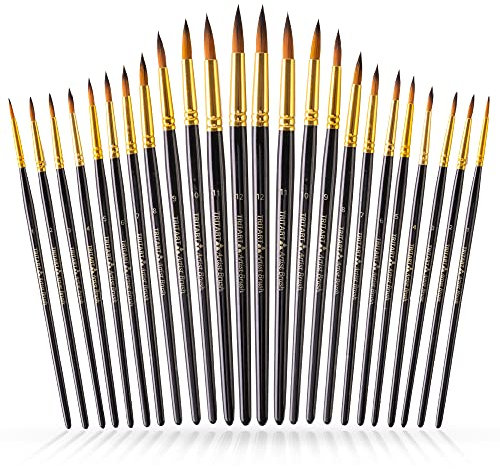 Tritart Set mit 24 Pinseln für feine Details – professioneller Aquarellpinsel und mehr aus Acryl, Aquarell und Ölfarben