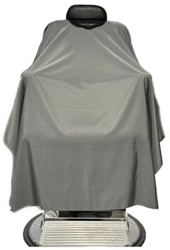 TRU BARBER Barber cape, 100% Polyester, light weight cape and Waterproof, Salon and Barbershop work GREY, Black, Large