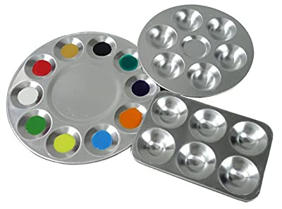 Mischpalette Für Aquarellfarben, Aluminium Paletten, Malpalette Ölfarben, Malpalette Für Kinder Erwachsene, für Schulen Und Künstler Zum Aufbewahren Und Mischen Von Farben(3 Stück)