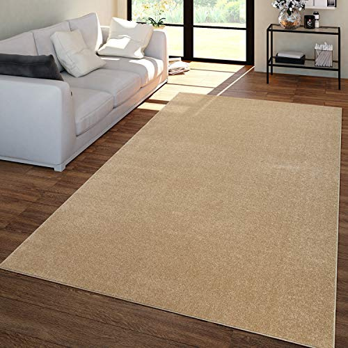 TT Home Tappeto Salotto Moderno, Camera da Letto, Pelo Corto, Lavabile, Monocolore Pastello, Facile da Pulire, Colore:Oro, Dimensione:60x100 cm