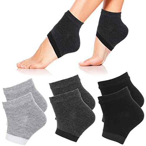 Sibba 3 Paar feuchtigkeitsspendende Fersensocken belüftetes Gel Ferse offene Zehensocken weiche Silikonsocken trockene harte rissige Haut atmungsaktiv wiederverwendbar SPA-Fußschutz Tag Nachtpflege