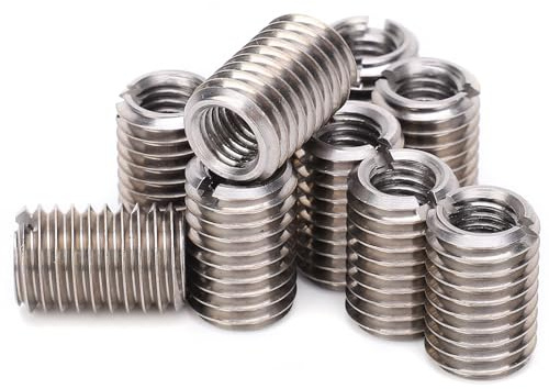 10 Stück Gewindeeinsatz, Edelstahlmesser-Gewindemuttern, Gewindebolzen mit Innengewinde M8 x 1,25 und Außengewinde M12 x 1,75 Länge 18 Mm Männlich Weiblich Reduziermutter Hardware Reparaturwerkzeug