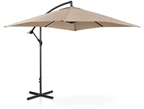 Uniprodo UNI-UMBRELLA-SQ250CR-N | Ampelschirm | Sonnenschirm | Cremefarben | viereckig 250 x 250 cm | neigbar | Gartenschirm | Terrassenschirm | Sonnenschutz für Balkon, Terrasse & Garten