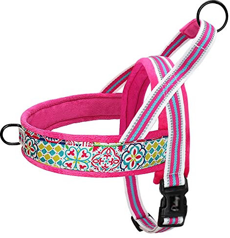 YANYUESHOP Hundegeschirr Weste No Pull Nylon Reflektierende Welpengeschirre für kleine mittelgroße Hunde Verstellbares Outdoor Walking Pet Harness Mops