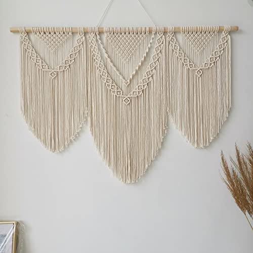 Hibisaws Macrame da parete in macramè, decorazione bohémien, decorazione per la casa, camera da letto, 110cmx 82 cm,arazzo da parete(set B)