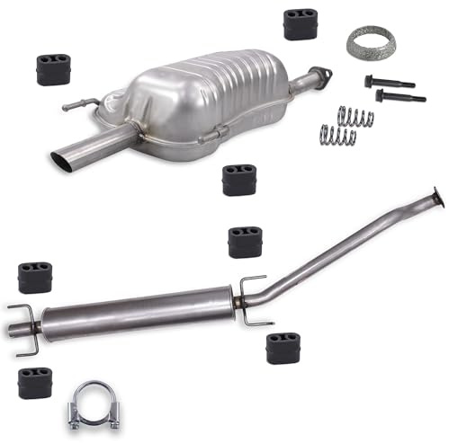 ATEC Germany Auspuff Schalldämpfer Set 1x Mittelschalldämpfer, 1x | Kompatibel mit: OPEL ASTRA G CC