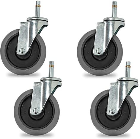 Rollen Plattenrollen 4-Zoll-Lenkrollen Schwerlast-Möbelrolle Esszimmerwagen-Schwenkräder, Stielrollen Industriewagenrad, für Hotelschul-Speisewagen, leise bewegliche Rolle, 4er-Pack (Farbe: B (Univer