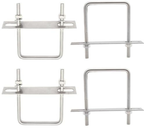 CEEYSEE 4 Satz U Schrauben M8 75 x 110mm U Bügel 304 Edelstahl U Bügelschraube für Befestigung von Rohren, Fahrzeugen, Schiffen, Brücken,Tunneln (U/M8-75x110mm)