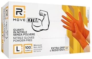 R MOVE Guanti Nitrile Arancione Lavoro SP FG 8.5g 1cnf/50pz Tg L