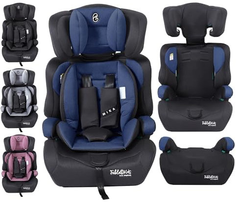FableKids Kinderautositz | 3-Punkt-Sicherheitsgurt | Autokindersitz ab 15 M. | Autositz für Kinder 76-150 cm | Kindersitz einstellbare Kopfstütze | ECE R129/03 | Verstellbar 44,5x41x68-75cm | Blau