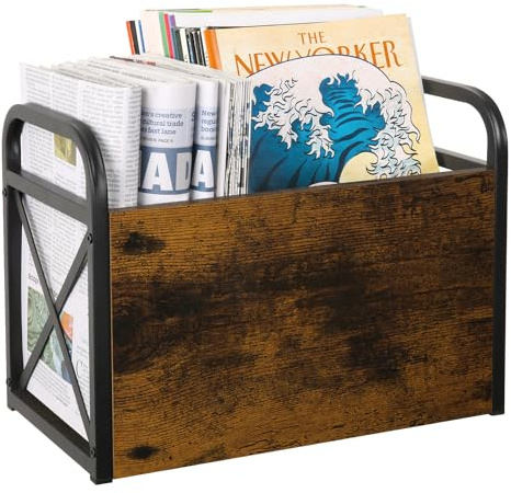 YINMIT Magazine Holder, Magazine Rack Floor, Magazine Storage Basket, Folder Organizer Bin for Books, Newspapers, Tablets