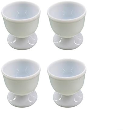 Emiif Lot de 4 coquetiers avec cuillères, porte-œufs durs pour petit déjeuner, coquetier en plastique et cuillère pour petit déjeuner, brunch, œuf à la coque