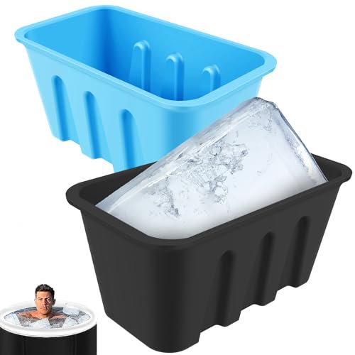 2Pack Extra Large Ice Block Molds, 8lb Reusable Reinforced Silicone Big Ice Block, Easy Release Giant Ice Cube Trays Ice Maker for Ice Bath Chillers Coolers Cold Plunges