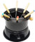Brensty Mini Stainless Steel Fondue Pot Set Cheese Chocolate Fondue 6 Dipping Forks and Removable Pot Melts Candy Sauce Dip