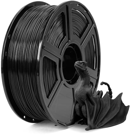 FLASHFORGE ASA Filament 1,75mm, Anti-UV ASA 3D-Drucker-Filament, Maßgenauigkeit+/-0,02mm, hitze- & wetterbeständiges ASA 3D-Filament, perfekt für den Druck von Funktionsteilen im Freien (Schwarz)