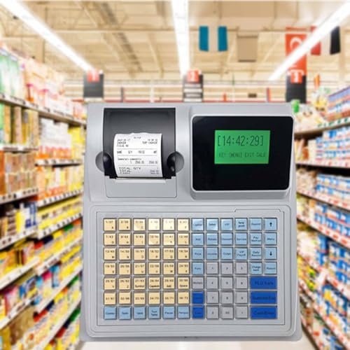 Elektronische Registrierkasse Pos Mit 81 Tasten FüR Kleine Unternehmen, 8-Stellige Digitale RöHrenanzeige, Led-Anzeige Mit Kassenschublade, Registrierkasse FüR Einzelhandelsrestaurants