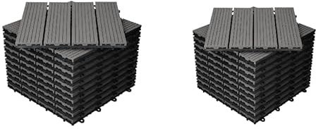 20 Dalles de Terrasse en Grises Clipsable Résistant Aux Forte et Basses Températures 30 X 30 cm Revêtement Extérieur Pour Jardin Balcon Piscine