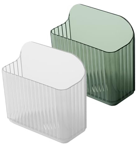 TOGEVAL 2pcs Wall-mounted Adhesive Storage Box No Drilling Remote Control Holder Transparent Design for Organizing Smartphones and Makeup Pens Simple and
