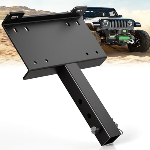 NOORSUMD Placa de montaje para receptor de cabrestante, soporte universal resistente de 10 x 4 1/2 con enganche receptor de 2 pulgadas para cabrestantes de recuperación, placa de montaje de cuna para