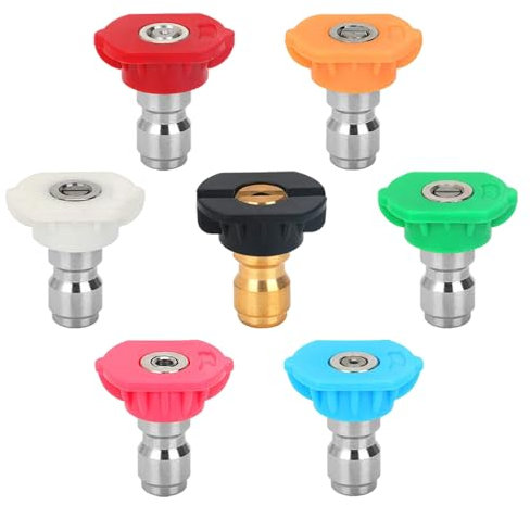 TRKETK 7 Pièces Buse Turbo pour Nettoyeur Haute Pression, 1/4 Buses à Connexion Rapide Sont Principalement Utilisées Kit d'Accessoires pour Nettoyeur pour le Nettoyage de Voiture et le Jardinage