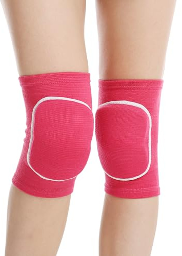 2er Antikollisions aus Verdicktem Schwamm Elastisch Knieschoner Sport Geeignet für Yoga Knieschoner Tanzen Outdoor-Sport-Fitness-Knieschützer Knieschoner Volleyball Damen Herren und Kinder(Rosarot M)