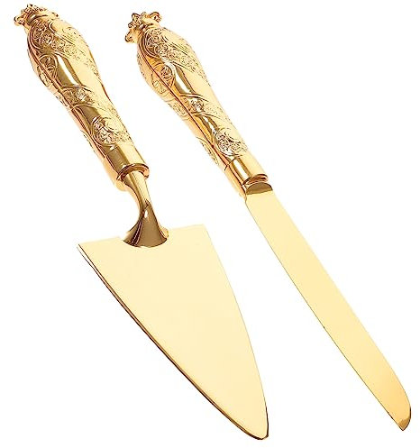 IMIKEYA Juego Servidor De Pasteles y Cortador De Pizza Triangular Metálico Para Uso Doméstico, Espátula y Cuchillo Para Cortar Pasteles y Quesos Celebraciones, Fácil Limpieza