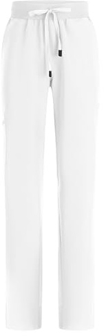 B-well Mauri Medizinische Schlupfhose Half-Jogger 7 Taschen mit elastischem Bund und Gesäßtaschen Krankenhaus Uniformhose mit Elasthan (DE/NL/SE/PL, Alphanumerisch, M, Regular, Regular, Weiss)