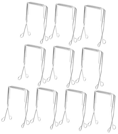 TOPBATHY Set of 10 Reusable Small Kitchen Tweezers Stainless Steel Tongs for Cooking Baking and Catering