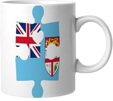 Tazza In Ceramica White Puzzle Flag, Stampata Tazzine Da Caffè Moderne Tazza Per Ufficio Uomo Lavoro 330Ml