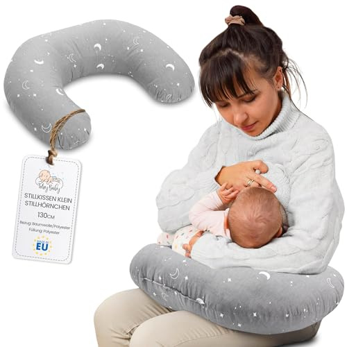 Totsy Baby Cuscino allattamento e gravidanza Cotone 130 cm - cuscini neonato per allattare e dormire accessori per mamma y bebe lavabile e multifunzione Oeko-Tex Lune