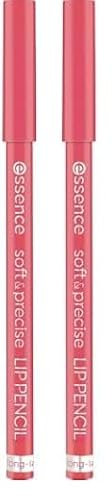 Essence Cosmetics Soft e Precise Matita Labbra, Lunga Durata, Risultato Istantaneo, Naturale, Colore Intenso, 0.78 g (Confezione da 2)